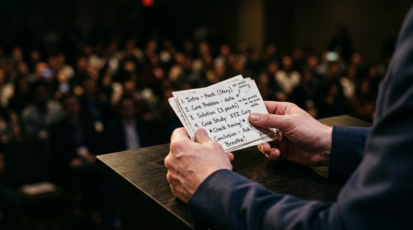 Detail View of Academic Conference Presentation Notes