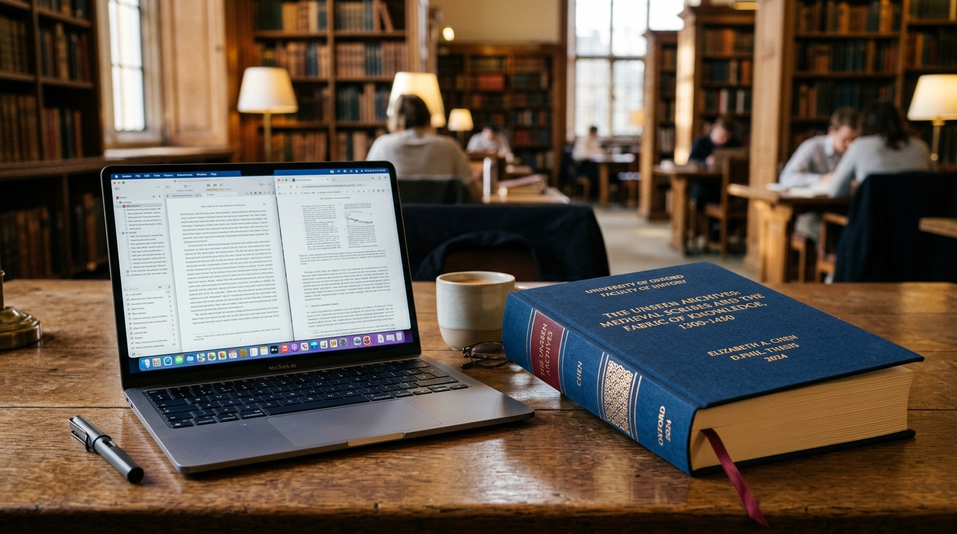 Editorial illustration: Thesis vs Dissertation: Terminology, Requirements and a Practical Checklist